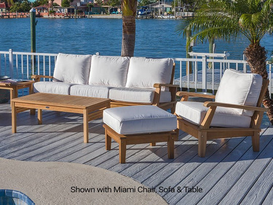 Outdoor Teak Ottoman - Miami - Teak HQ™
