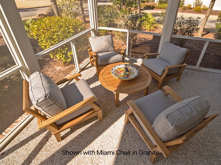 Outdoor Teak Round Table (42" Round) - Miami - Teak HQ™