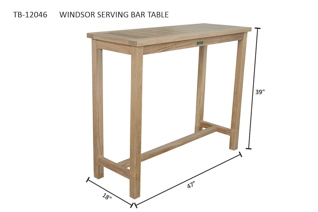 Outdoor Teak Serving Table (47" Long Rectangle) - Windsor - Teak HQ™