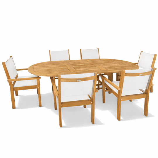 Outdoor Teak Table Set - Family (Table) & Captiva (6 Chairs) - Teak HQ™