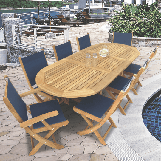 Oval Teak Dining Table (96" Long) - Family - Teak HQ™