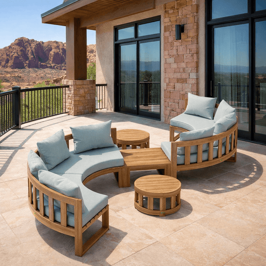 Premium Teak Furniture - Arena 7 - Piece Sectional Set - Teak HQ™