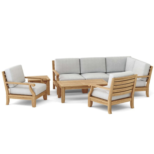 Quality Outdoor Teak Furniture - Riviera 7 - Piece Modular Set - Teak HQ™