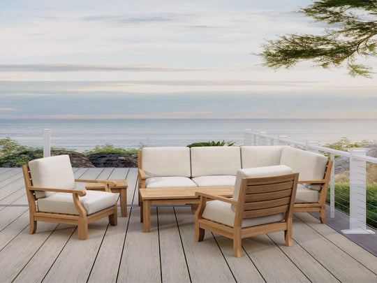 Quality Outdoor Teak Furniture - Riviera 7 - Piece Modular Set - Teak HQ™