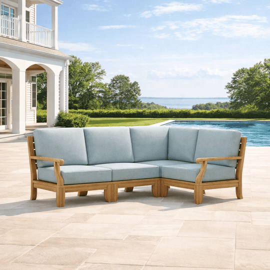 Quality Teak Outdoor Furniture - Riviera 4 - Piece Sectional Set - Teak HQ™