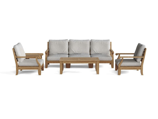 Real Teak Outdoor Furniture - Riviera 7 - Piece Sectional Set - Teak HQ™