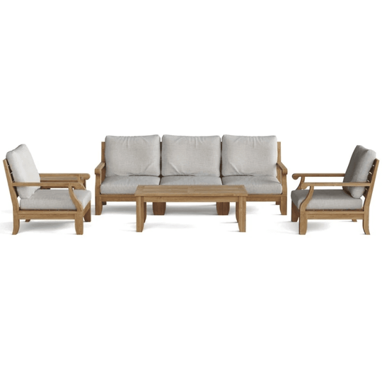 Real Teak Outdoor Furniture - Riviera 7 - Piece Sectional Set - Teak HQ™