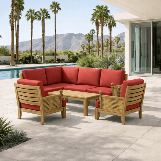 Real Teak Wood Furniture - Luxe 7 - Piece Modular Set - Teak HQ™