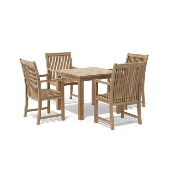 Small Teak Table and Chairs - Bahama (Table) & Chicago (4 Chairs) - Teak HQ™