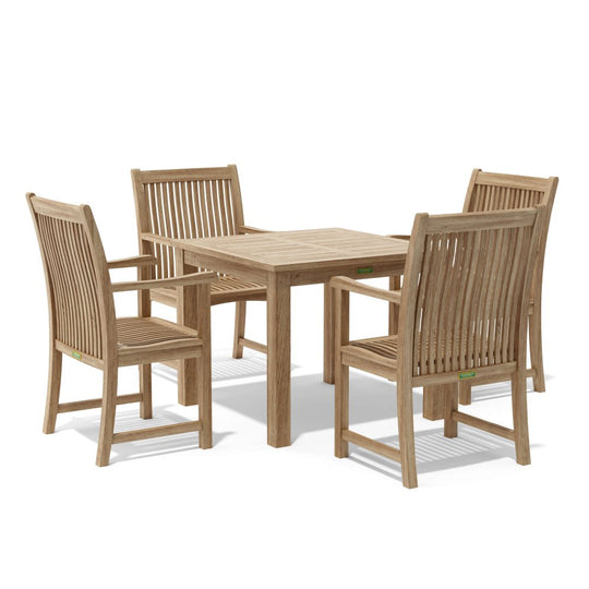 Small Teak Table and Chairs - Bahama (Table) & Chicago (4 Chairs) - Teak HQ™