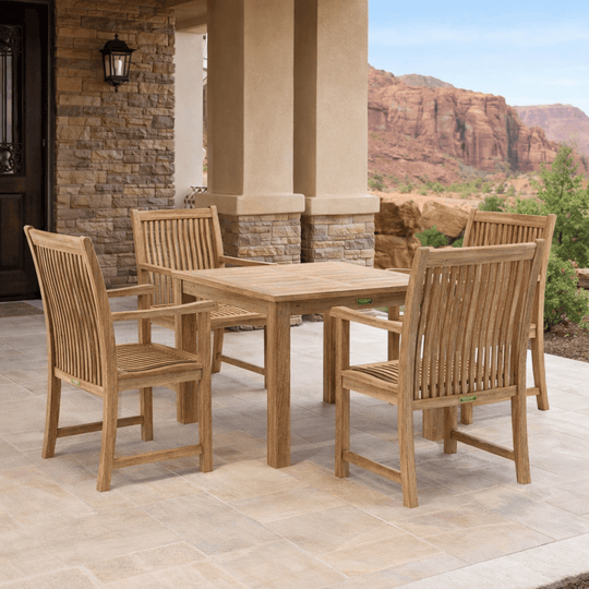 Small Teak Table and Chairs - Bahama (Table) & Chicago (4 Chairs) - Teak HQ™