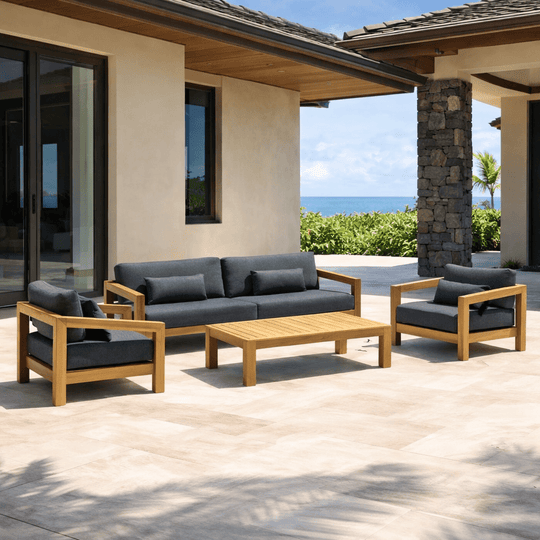 Solid Teak Patio Furniture - Smyrna 4 - Piece Set - Teak HQ™