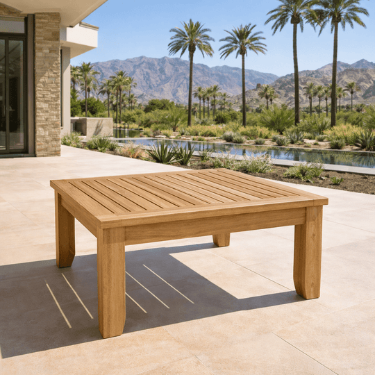 Square Teak Outdoor Coffee Table (33" Square) - Luxe - Teak HQ™