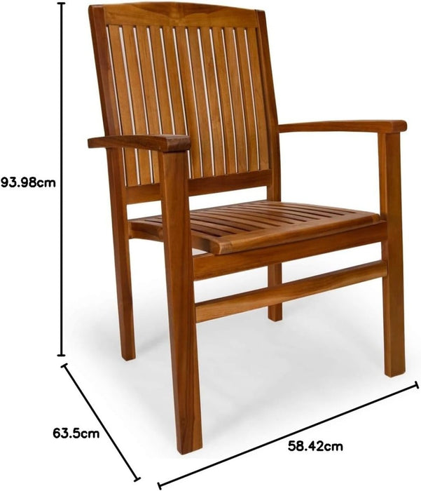 Stackable Teak Dining Chair - by All Things Cedar - Teak HQ™