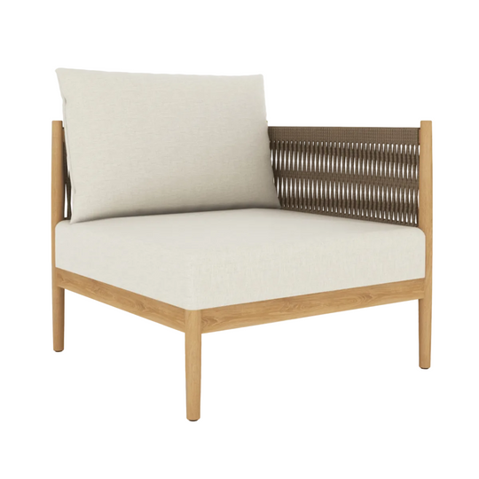 Sunbrella Teak Sectional (Left End Piece) - San Lucas - Teak HQ™