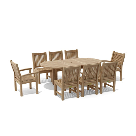 Teak 9 - Piece Dining Set - Bahama (Table) & Sahara (Chairs) - Teak HQ™