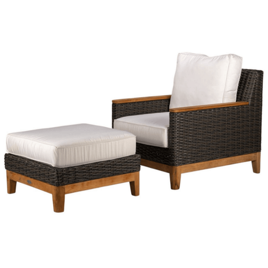 Teak and Wicker Ottoman - Boca - Teak HQ™
