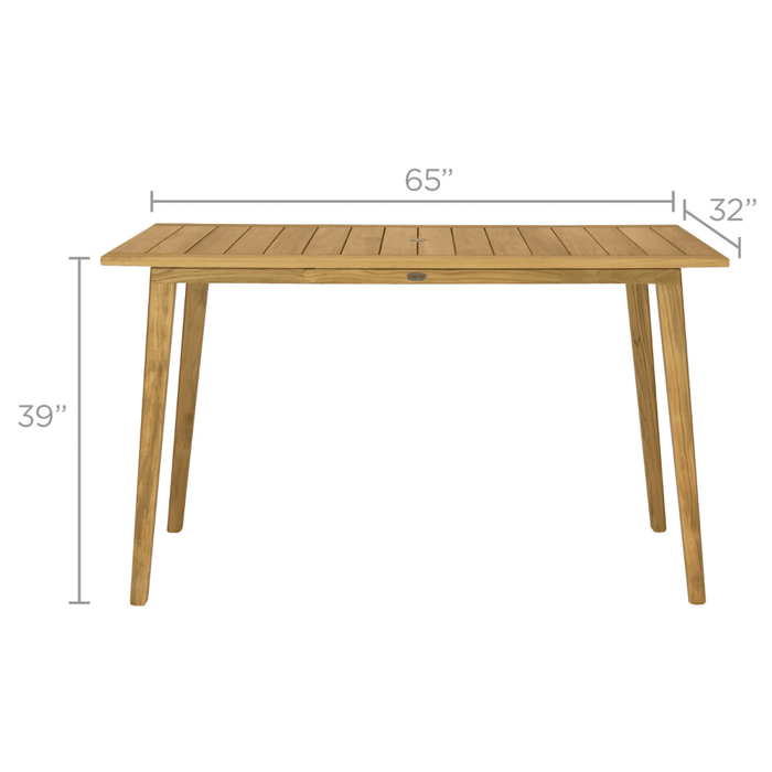 Teak Bar Table (65" Long Rectangle) - Admiral - Teak HQ™