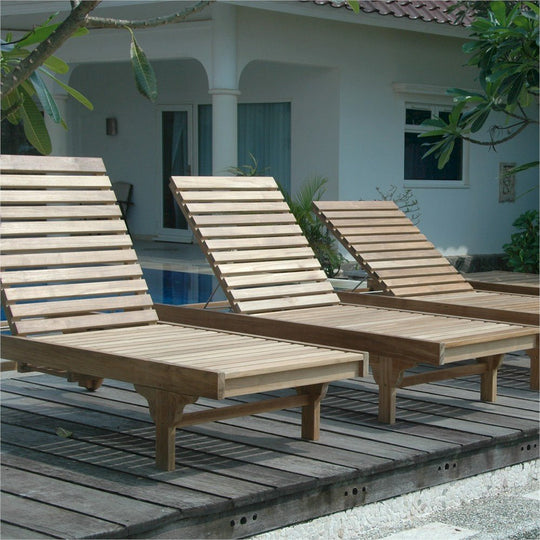 Teak Beach Chairs Set - Capri 4 - Piece Lounger Set - Teak HQ™