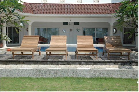 Teak Beach Chairs Set - Capri 4 - Piece Lounger Set - Teak HQ™