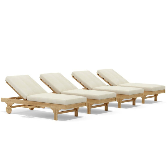 Teak Beach Chairs Set - Capri 4 - Piece Lounger Set - Teak HQ™