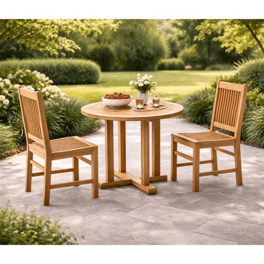 Teak Bistro Set for 2 - Montage (Table) & Saratoga (Chairs) - Teak HQ™
