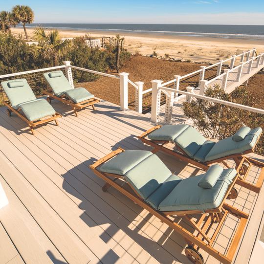 Teak Chaise Lounge Chair With Wheels - Sun Bed - Teak HQ™