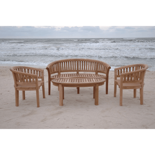 Teak Curved Bench (3 - Seater) - Curve - Teak HQ™