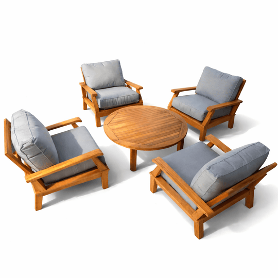 Teak Deck Furniture - Miami 5 - Piece Set - Teak HQ™