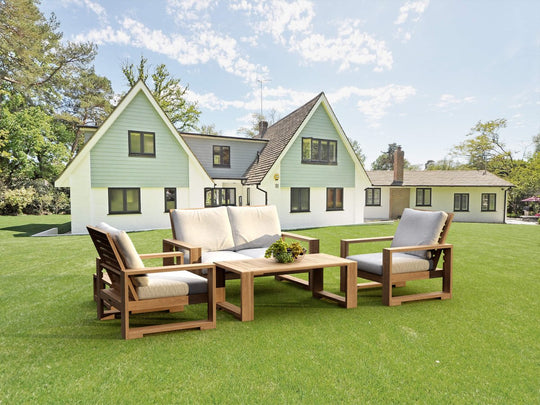 Teak Deep Seating Patio Furniture - Capistrano 5 - Piece Set - Teak HQ™