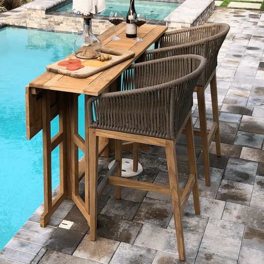 Teak Dining Patio Set - DropLeaf (Table) & Malibu (4 Chairs) - Teak HQ™