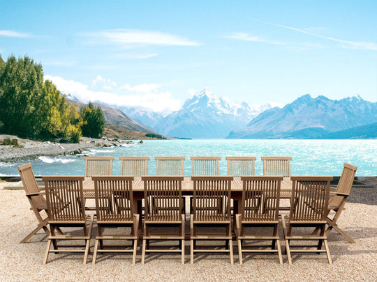 Teak Dining Set for 14 - Valencia (Table) & Classic (Chairs) - Teak HQ™