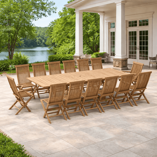 Teak Dining Set for 14 - Valencia (Table) & Classic (Chairs) - Teak HQ™