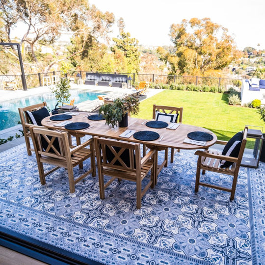 Teak Dining Set With Extendable Table + 4 Arm Chairs (Haven) - Teak HQ™