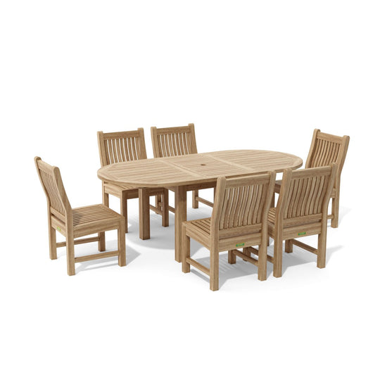 Teak Dining Table and 6 Chairs - Bahama (Table) & Sahara (Chairs) - Teak HQ™