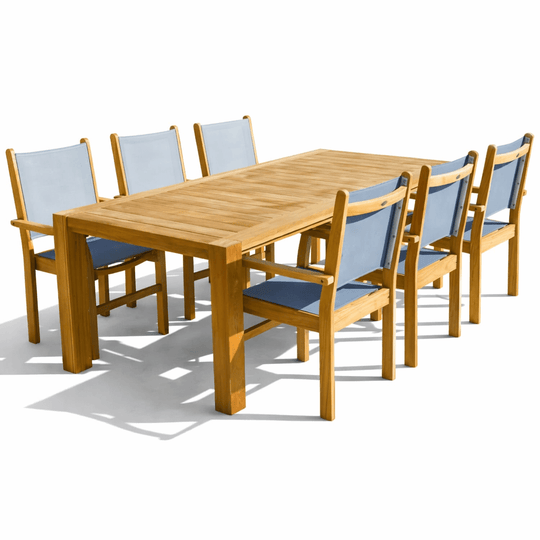 Teak Dining Table With Chairs - Comfort (Table) & Captiva (6 Chairs) - Teak HQ™