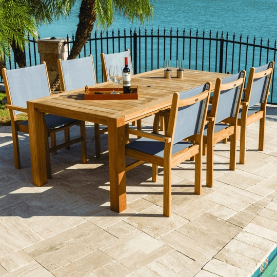 Teak Dining Table With Chairs - Comfort (Table) & Captiva (6 Chairs) - Teak HQ™