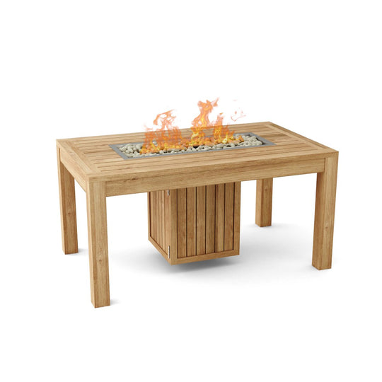 Teak Firepit Table (60" Long Rectangle) - Firenze - Teak HQ™