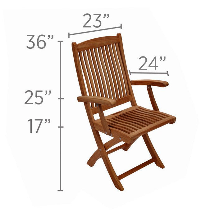 Teak Folding Arm Chair - Sailor - Teak HQ™