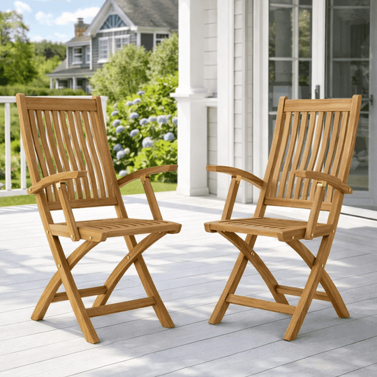 Teak Folding Garden Chairs (Set of 2) - Tropico - Teak HQ™
