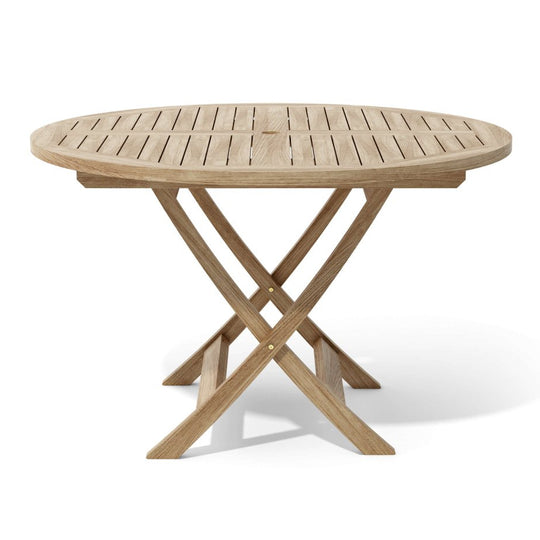 Teak Folding Table (47" Round) - Bahama - Teak HQ™