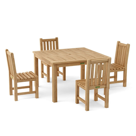 Teak Garden Table and Chairs - Windsor (Table) & Classic (4 Chairs) - Teak HQ™