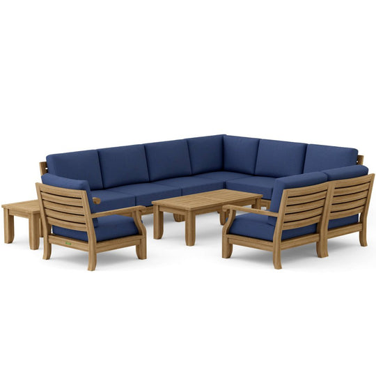 Teak Modular Outdoor Furniture - Riviera 11 - Piece Sectional Set - Teak HQ™