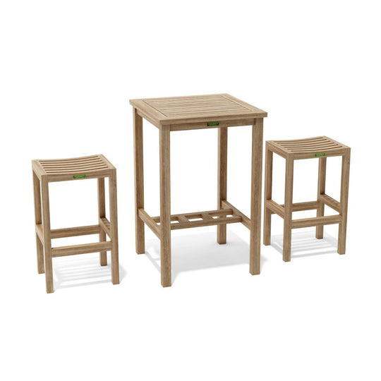 Teak Outdoor Bar Set - Avalon (Table) & Montego (2 Bar Stools) - Teak HQ™