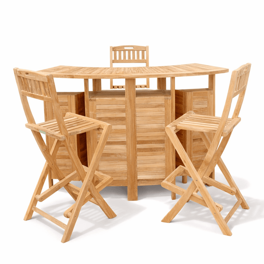 Teak Outdoor Bar Table and Chairs - Altavista - Teak HQ™