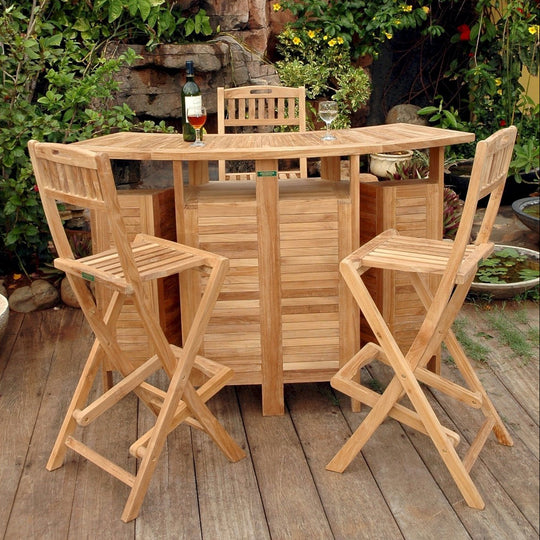 Teak Outdoor Bar Table and Chairs - Altavista - Teak HQ™