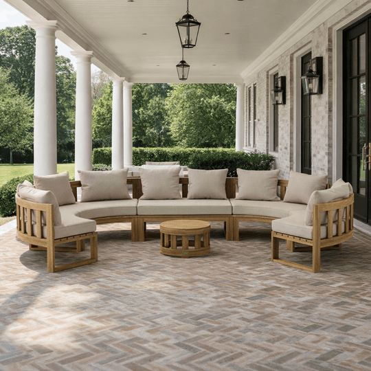 Teak Outdoor Conversation Set - Arena 6 - Piece Sectional Set - Teak HQ™