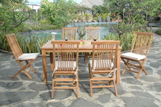 Teak Outdoor Dining Furniture - Montage (Table) & Bristol (6 Chairs) - Teak HQ™