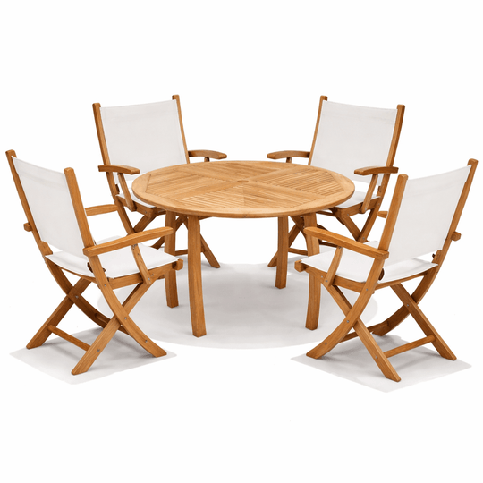Teak Outdoor Dining Set - Dolphin (Table) & Sailmate (4 Chairs) - Teak HQ™