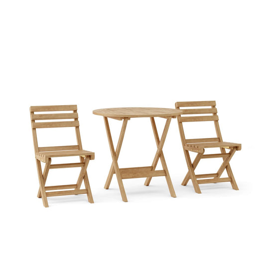 Teak Outdoor Dining Set for 2 - Chester (Table) & Alabama (Chairs) - Teak HQ™